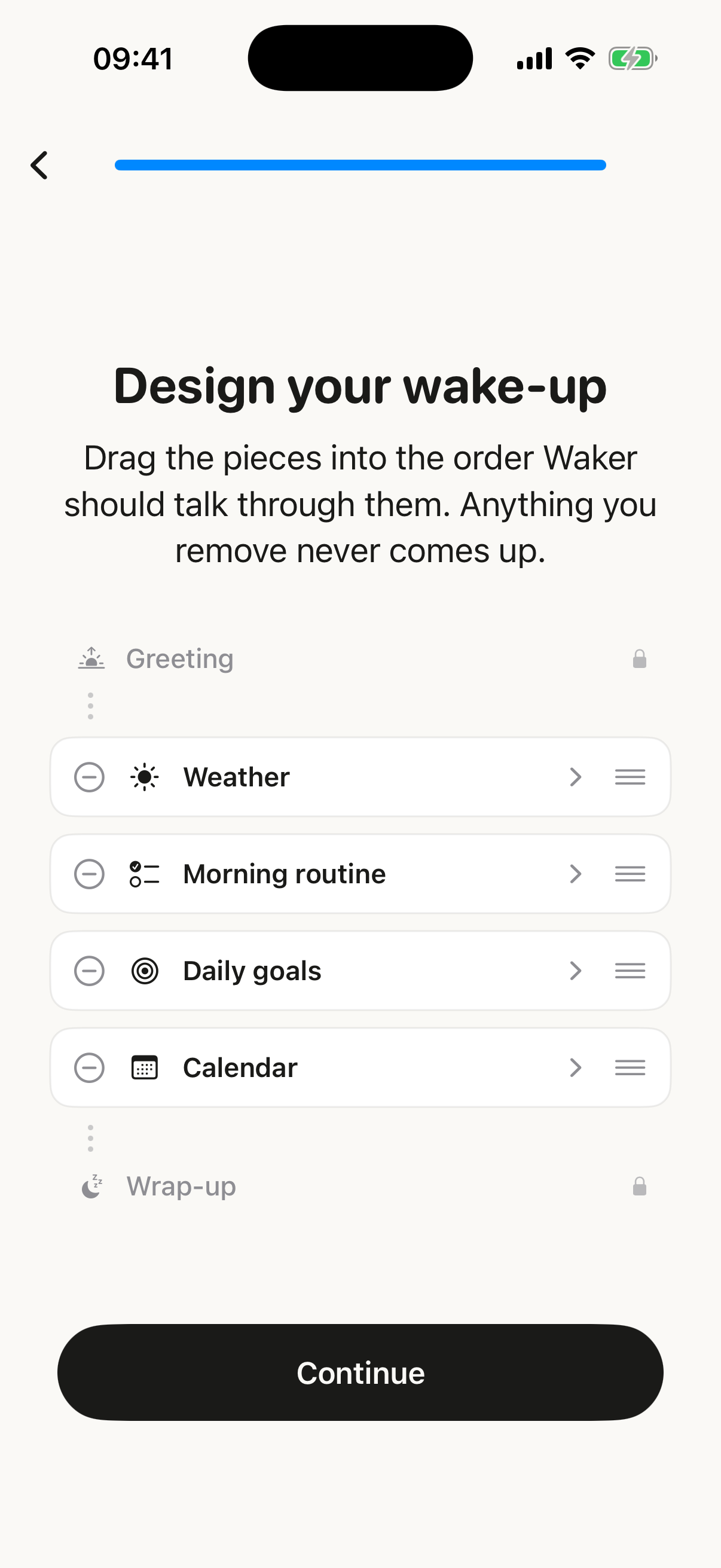Your morning. App shown in English.